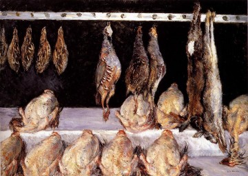  Caillebotte Lienzo - Visualización de pollos y aves de caza bodegón Gustave Caillebotte